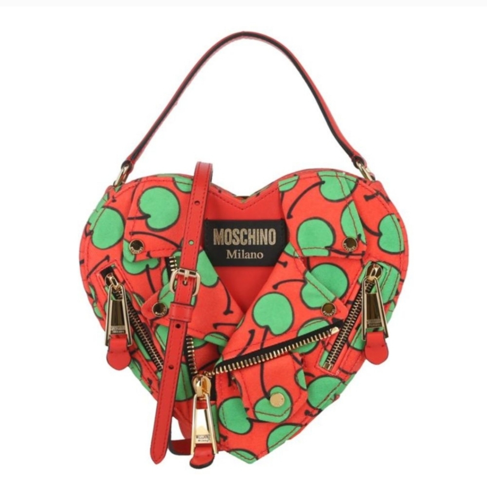 Moschino All-Over Cherry Biker Purse